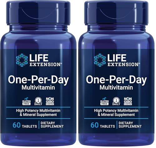 Image of Life Extension One-Per-Day Multivitamin - Packed with Over 25 Vitamins, Minerals & Plant Extracts, Quercetin, 5-MTHF Folate & More - 1-Daily, Non-GMO, Gluten-Free - 60 Tablets (Pack of 2)