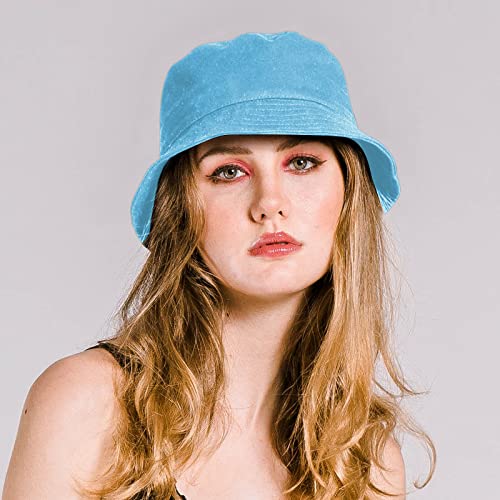 Image of Rosoz 1 & 2 Pack Bucket Hat for Women Men Summer Travel Beach Sun Hat Outdoor Cap Unisex Bucket Hats