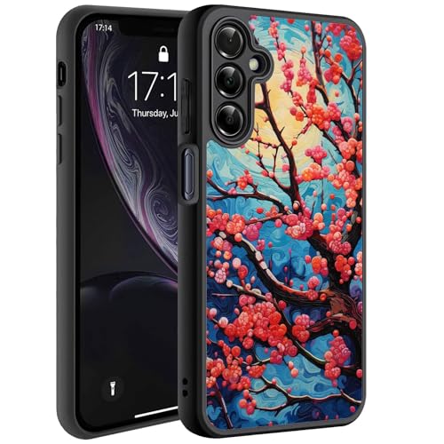 Coque fleur de prunier Galaxy A25 5G, un cadeau élégant en silicone souple