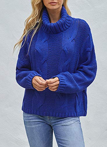 Image of Dokotoo Womens 2026 Winter Fall Solid Turtleneck High Neck Balloon Long Sleeve Sweaters Pullover Outerwear