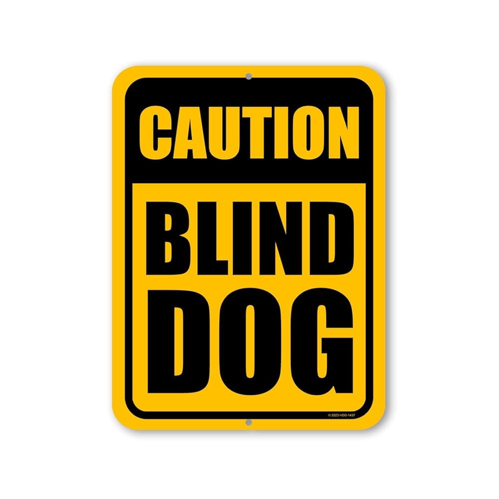 Jiufotk As Pic13 Caution Blind Dog Outdoor Metal Tin Sign 8X12 Inch - Dog Lover Gift Home Decor
