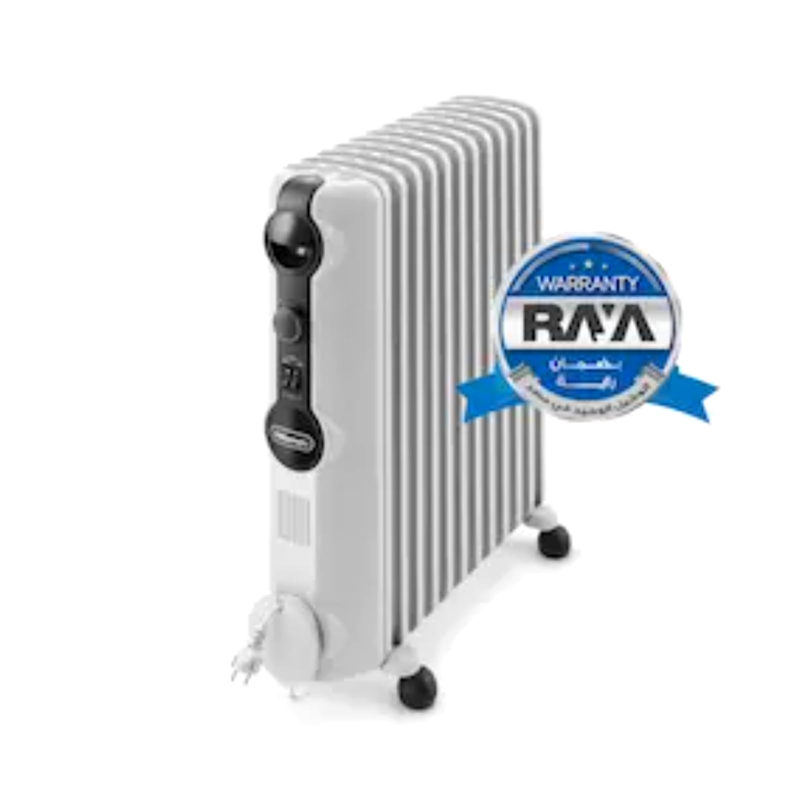 De'Longhi RadiaS Easytronic TRRS1225, Radiateur à Huile, Radiateur Électrique Économe en Énergie avec 12 Ailettes pour Des Pièces Jusqu'à 75m³, 3 Zones Chauffage, Thermostat de Sécurité, Antigel, Gris