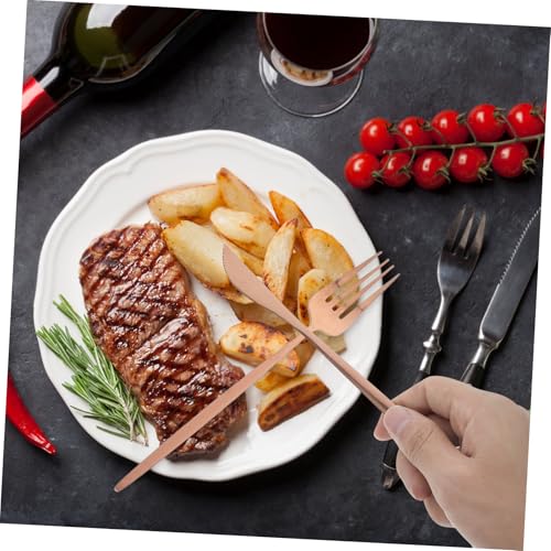 Ménagère or rose en acier inoxydable SOLUSTRE pour une table chic