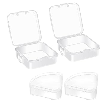 AKOAK Makeup Puff Beauty Blender Box, Square Empty Plastic Storage Box, Travel Mini Storage Box Container, Portable Triangle puff storage box, Jewelry, Small Items, Hardware and DIY Craft Supplies - Pack of 6