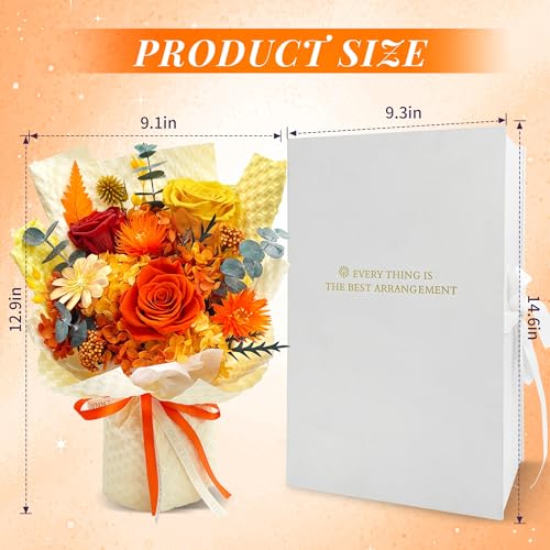 QOEAZY Flowers for Delivery, Preserved Flowers Bouquet with Gift Box, Rose Gifts for Women Mom Grandma - Image 5