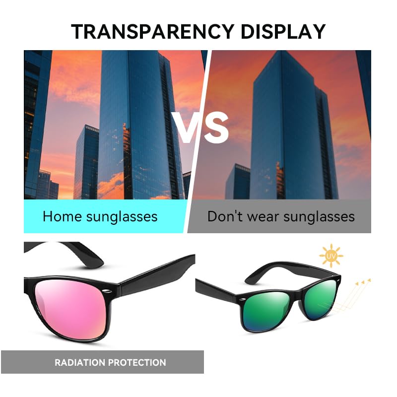 Sunglasses Polarized Sunglasses for Mens and Womens,Black Retro Sun Glasses Driving Fishing UV Protection.4