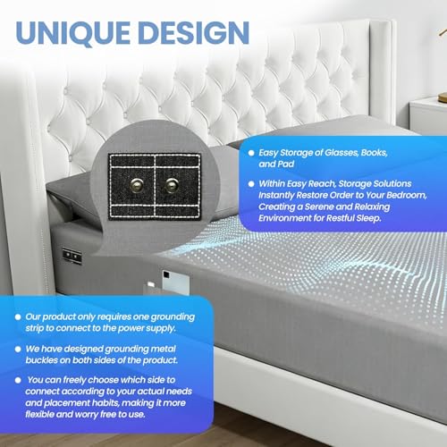 Grounding Sheets California King Size - 90% Organic Cotton + 10% Pure Silver Fitted Bed Sheet for Earthing - 400 Thread Count Deep Pocket Ground Sheets - Improved Sleep by Aekenr - Used condition - Image 5