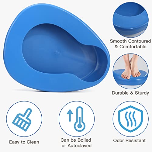 ONEDONE Bed Pan Set with 20 Pack Disposable Liners and Super Absorbent Pads -Heavy Duty Bedpan for Elderly Women and Men