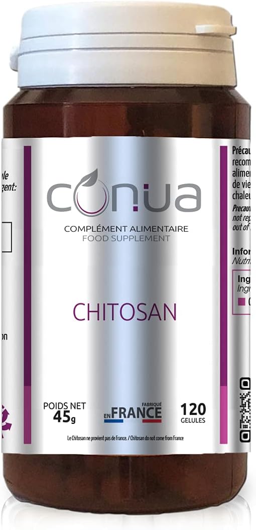 Chitosan 120 capsules powder more than 1000mg / day high density purity guaranteed to 90% HIGH DOSAGE absorbing fat and sugar fat fixer appetite suppressant plus NON-GMO Conua since 2003