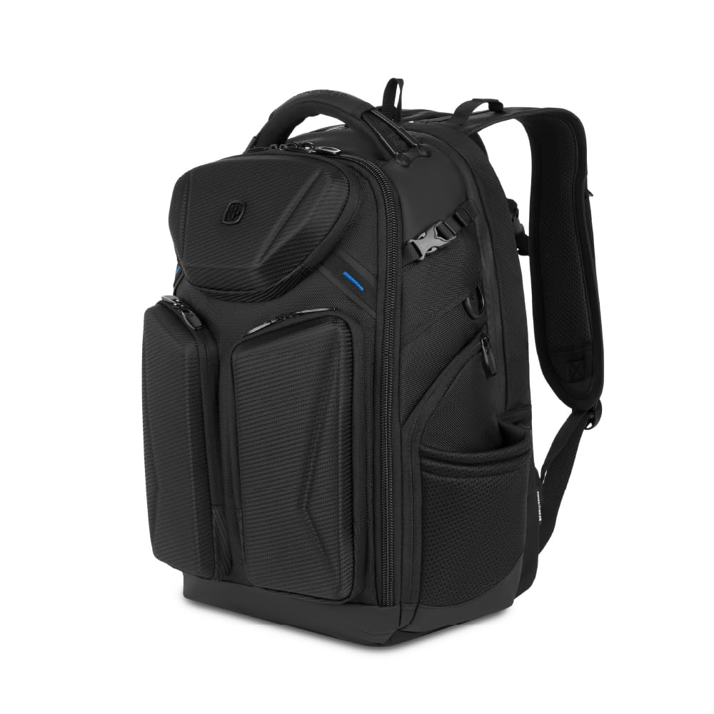 LUXE OHGEN 幻 RUBBER S S67ML-solid SwissGear Gaming Laptop Backpack with Charger Port (USB), Blue