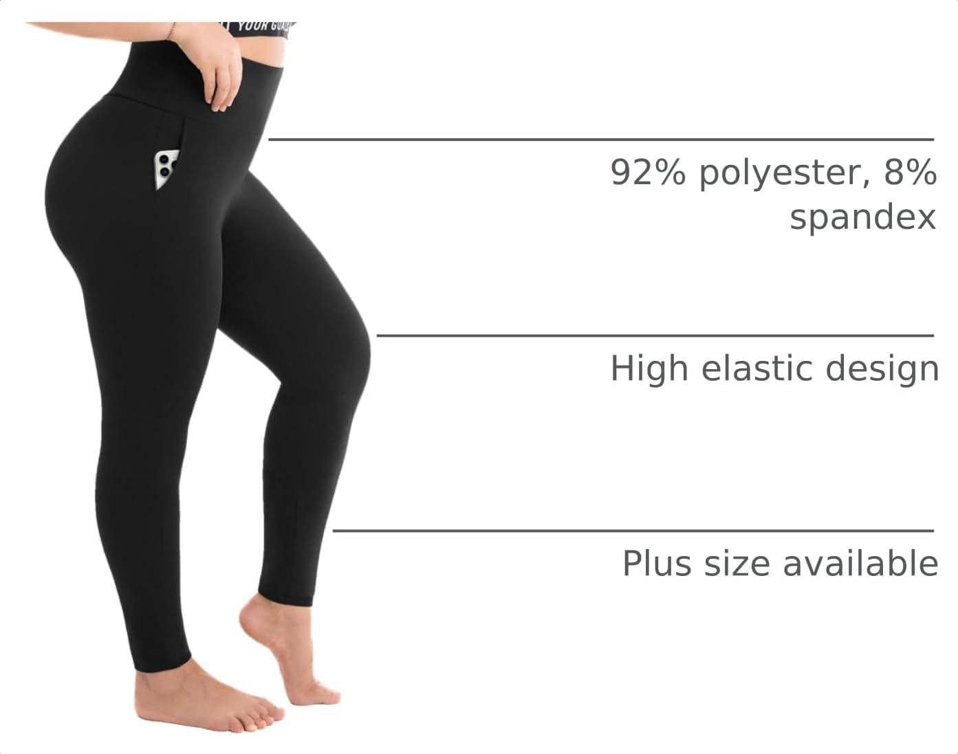 SINOPHANT Women's Plus Size Leggings with Pockets
