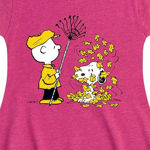 HYBRID APPAREL - Peanuts - Charlie Brown Snoopy Fall Leaves - Toddler & Youth Girls Fit & Flare Dress2