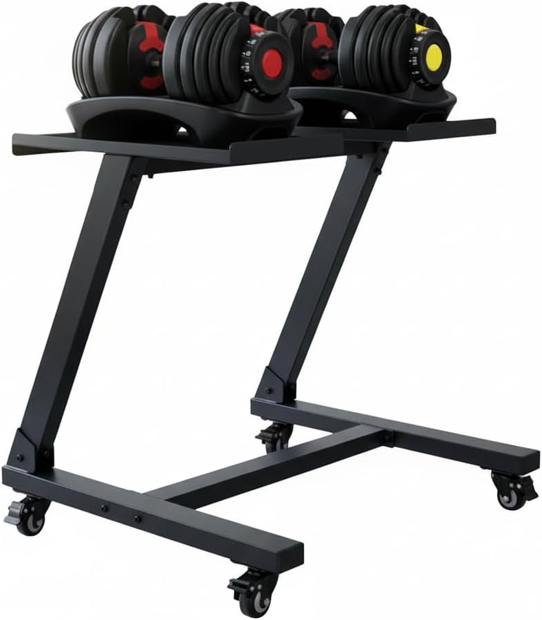 Heavy-Duty Adjustable Dumbbell Rack, with Wheels/Wheel-Free Versions, Non-Slip Pads for Noise Reduction, Compatible with Multiple Dumbbell Models, 260 LB Stable Load Capacity for Home Gym Garage.