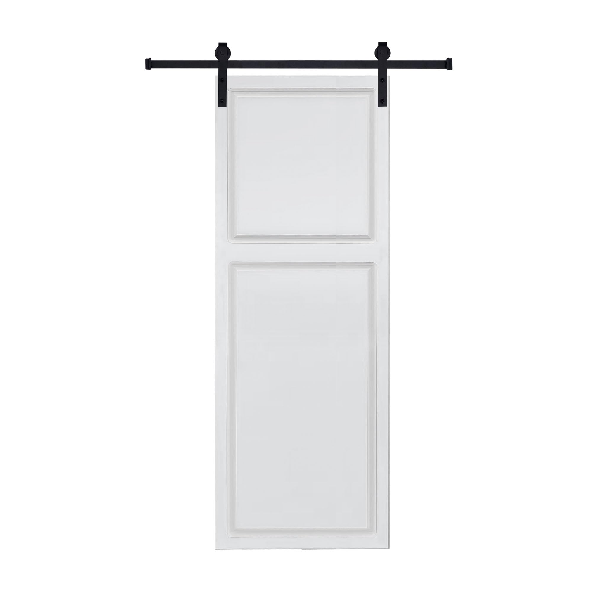 2-Panel Cottage Style Door 3/4" Thick 19 in. x 80 in. MDF White Barn Sliding Door with Hardware kit