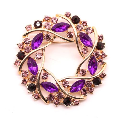 Image of Colorful Rhinestone Crystal Sunflower Brooch Pin for Women Dress Hat Decoration