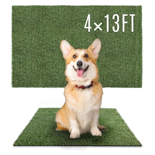 Image of SUNTURF Dog Grass Pads 4 x 13 FT, 0.4 inch Artificial Grass Pee Pads for Dogs Potty Extra Large Fake Grass Rug Turf Mat for Dogs Training Garden Lawn Artificial Grass Rug Indoor Outdoor