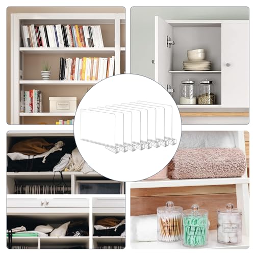 Kasanni 8 StüCk Regaltrenner Transparente Acryl-Regaltrenner 30x20cm Multifunktionaler Regaltrenner Geeignet FüR Schlafzimmer, KüChen, BüCherregale, SchräNke Und Kleiderschrankteiler