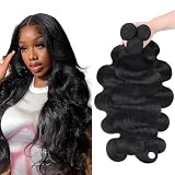 IDN BEAUTY 15A Cambodian Raw Human Hair Bundles Natural Black Weave Bundles Unprocessed Raw Hair Bundles Double Weft Full-Length Strands Full Thick Ends BW Human Hair 14 16 18 Inch