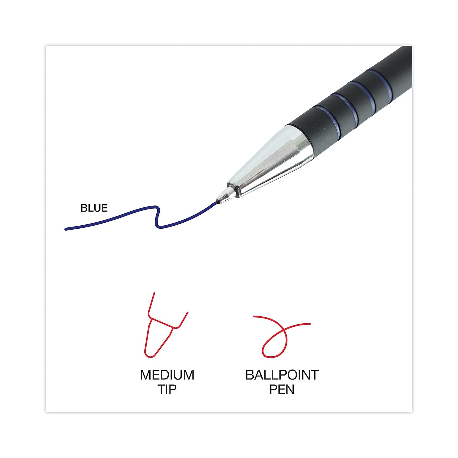 Universal UNV15511 – Penna A Sfera Retractable Con Clip – Scrittura Blu – Colore Nero