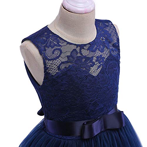 Weileenice Big/Little Girls Lace Bridesmaid Dress Flower Girl Kids Princess Formal Holiday Tulle Fancy Party Dresses4