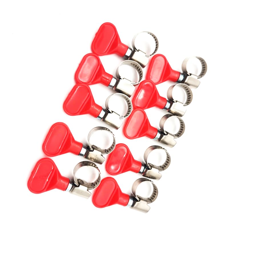 Lot de 10 colliers de serrage papillon pour voiture, tuyau OD en acier inoxydable 304 8-12 mm, fabrication maison