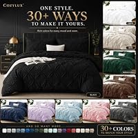 CozyLux Queen Comforter Set Black, 7 Pieces Pintuck Bed in a Bag — image 8