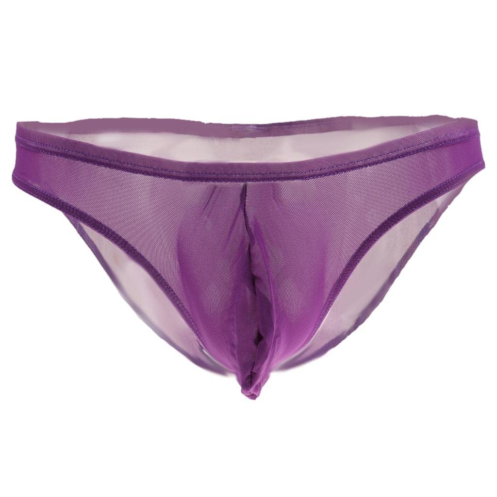 Men's Nets Yarn Bulge Pouch Bikini Briefs Breathable T-Back S Purple | Clothing Shoes & Accessories | Mens Clothing | Underwear | 1x Men's Bikini T-Back