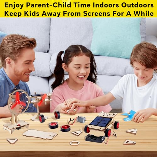 stem kits for kids age 8-10-12-14 science kits for kids age 8-12 stem toys gifts for boys age 8 9 10 12 13 14 car building science experiment projects 9-12 solar power amp engineering kit