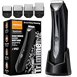 Body Hair Trimmer for Men Pubic Hair Trimmer - Wet/Dry Ball Trimmer with Ceramic Blade, Rechargeable Body Groomer for Men with Standing Recharge Dock, Cordless Groin Hair Trimmer for Men