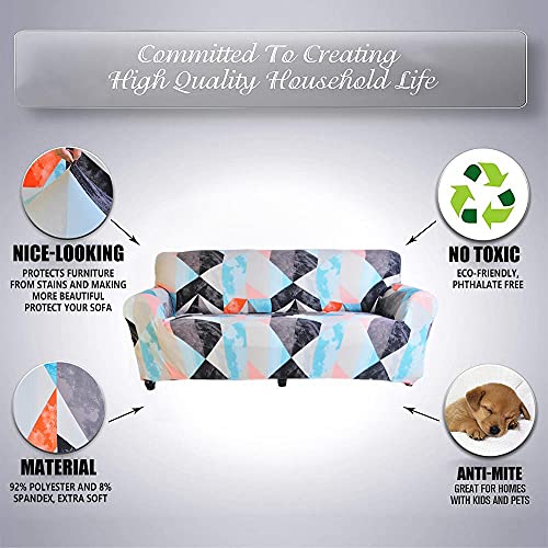 Leige Sofa Cover Elastic For Living Room Geometric Sectional Sofa Slipcover Printed Corner Couch Cover (Size : 4-Seater 235-300Cm) #TOP2