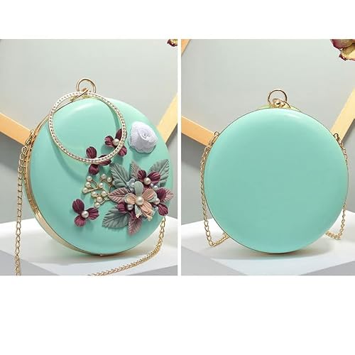 Ccbuy Round Flower Women Evening Clucth Bag Chains Shoulder Crossbody Bags Metal Handle Ladies Handbags (Color : Gray, Size : 1) #TOP3