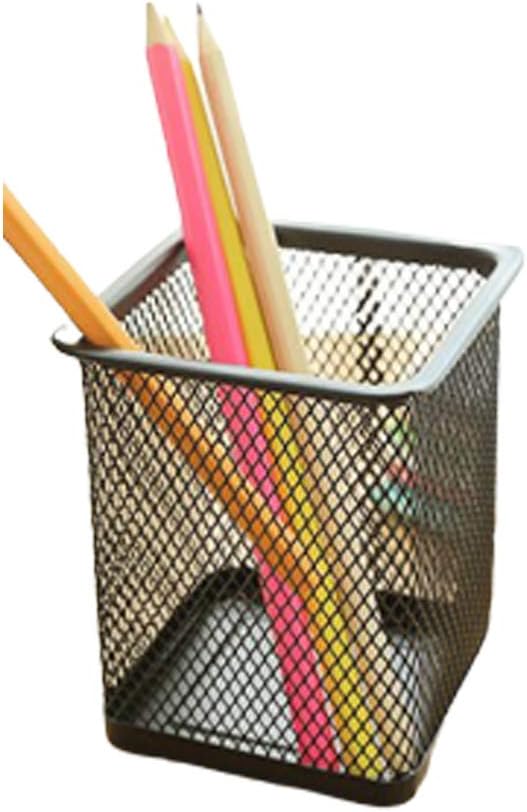 Pencil Holder, Square Metal Mesh Pen Basket Organizer for