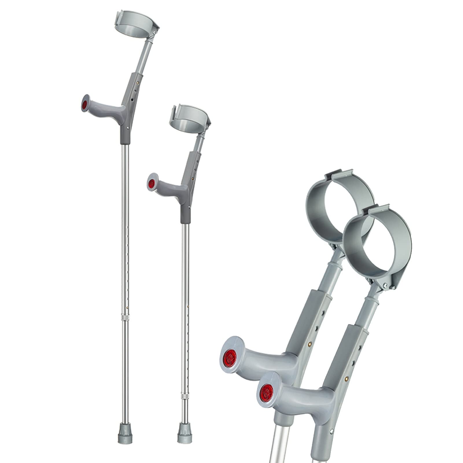 Muletas Médicas de Aluminio para Antebrazo (1 Par de 2 Unidades), Puños Giratorios y Muletas para Apoyar Las Piernas Después de Una Lesión o Cirugía