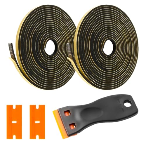 YAZWUR 2 Rouleaux Bande d'Étanchéité Autocollante, Résistante à la Chaleur, 3 Lames Rechange en Plastique, pour Plaque Cuisson, Cuisinière et Évier...