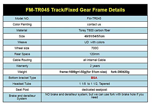 Amazon | Tideace カーボントラックフレーム フルカーボン固定ギア