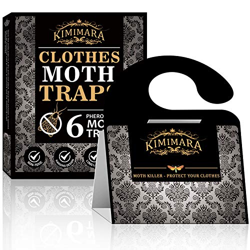 Preisvergleich Produktbild Kimimara Kleidermottenfalle, 6 Stück Pheromonfallen Mottenschutz Mottenfalle Kleidermotten für den Kleiderschrank und Sonstiger Lagerung von Kleidung