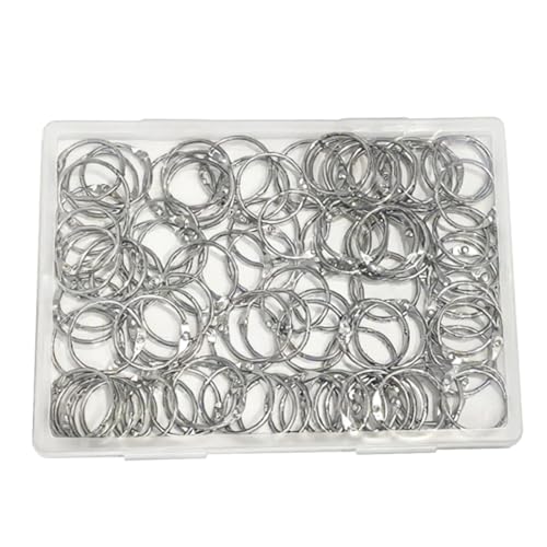 Image of Otylzto 100pcs Metal Binder Rings 1 Inch, Paper Ring, Key Rings,Office Products