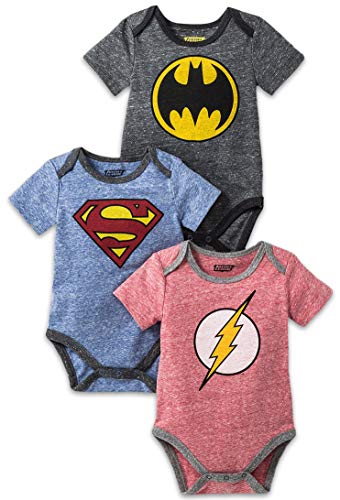 Image of DC Comics Boys Justice League Multi Pack Bodysuits - Assorted Superhero Onesies