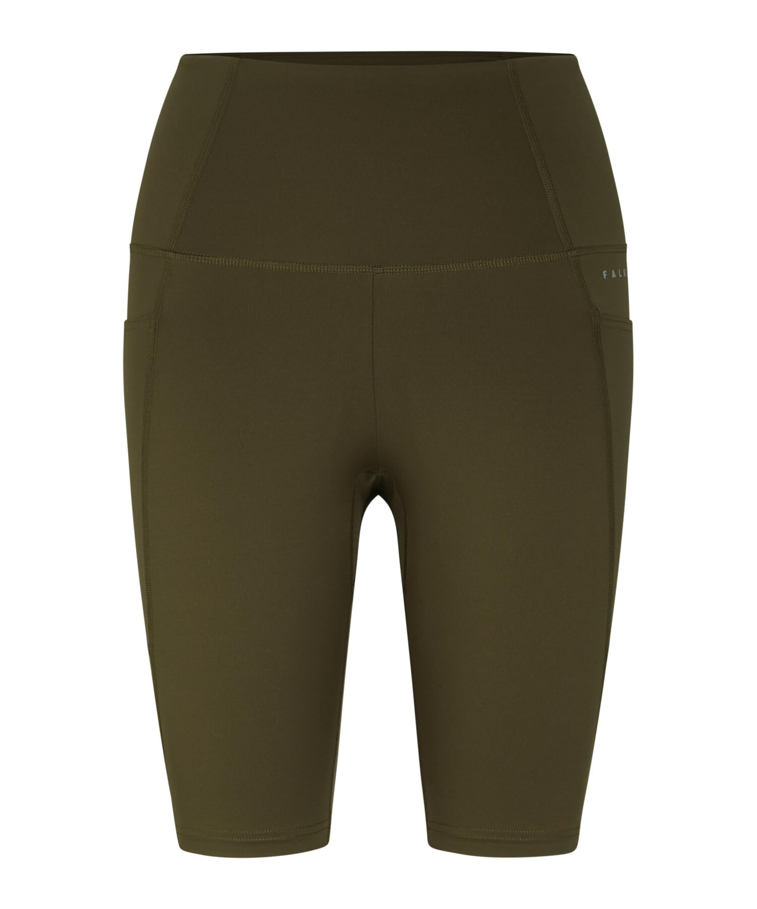 FALKE Damen CORE Short Sporthose Funktionshose hohe Taille druckfreier Komfortbund reflektierend kurz elastisch bequem atmungsaktives schnelltrocknendes nachhaltiges Funktionsmaterial 1 Stück