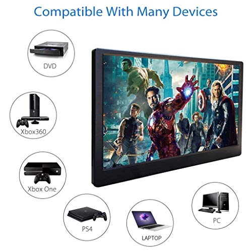 Kenowa-Pantalla-LED-portatil-Ultra-Delgada-HD-de-156-Pulgadas-Pantalla-IPS-IPSp-para-Juegos-Monitoreo-CNC-Alimentado-para-USBHDMI-con-Conector-para-Auriculares-Estuche-de-Cuero
