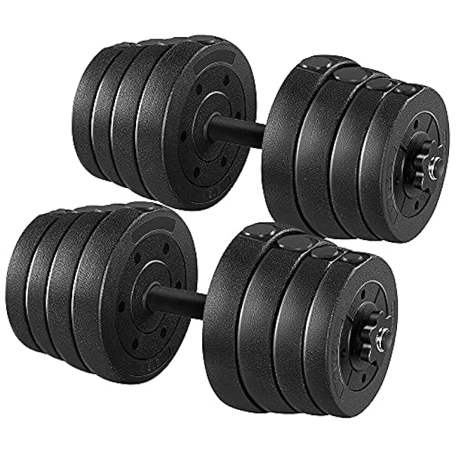 Yaheetech 66LB Weight Dumbbell Set Fitness Adjustable Cap Gym/home Barbell Plates Body Workout for Women and Men Strength Training
