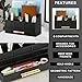dreampossible Black Wood Desk Organizer and Accessories with Drawer, Bill Mail Organizer and File Mail Holder for Office Supplies, Rustic Desk Accessories & Workspace Organizers for Desk Organization