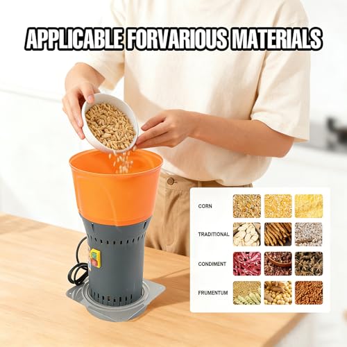 Image of Grain Mill Corn Grinder, 1000W Electric Feed Ginder Mill 7L | Dust-Free Dry Cereals Grinder with Detachable Hopper & 3 Sieves for Wheat Corn Grain Spice Coffee Beans 1.85 Gallons