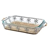 Pyrex 3 Quart Round Glass Snowflake Basket