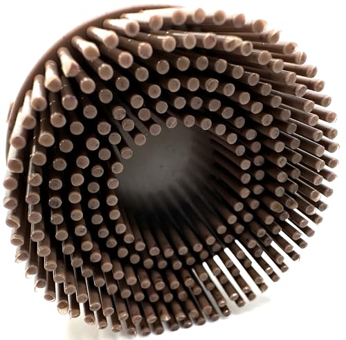 Image of 2 Pack 2 inch 36 Grit Brown R-Type Bristle Disc | Ceramic-Aluminum Oxide Abrasive Bristle Disc with Quick Change Roll Lock | Pack of 2 | Brown