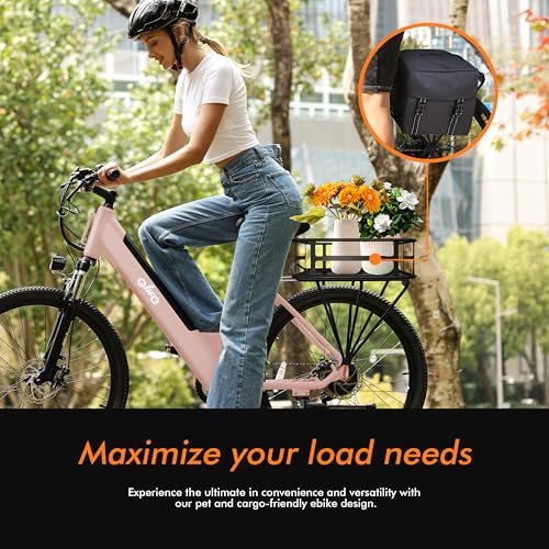 Image of Qlife Cityone Electric Bike for Adults & Teens, Step-Through Commuter Ebike, 1000W Peak Motor, 55-Mile Range, 48V Removable Battery, 26-Inch City Tires, 7-Speed, Up to 20+ MPH