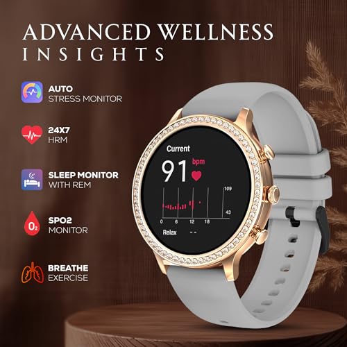 Image of GameSir GenDiva Smartwatch for Women with Bluetooth Calling, 1.69 inch AMOLED Display, 100+ Sports Modes, Health & Sleep Monitor, Voice Assistant, IP68 Waterproof, Long Battery Life, (Grey)