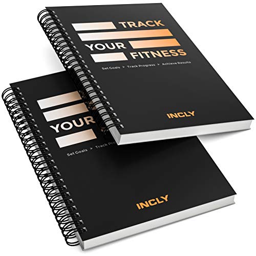 INCLY 2 Pack Fitness Journal Workout Planner Log Book, Gym Notbook Exercise Track