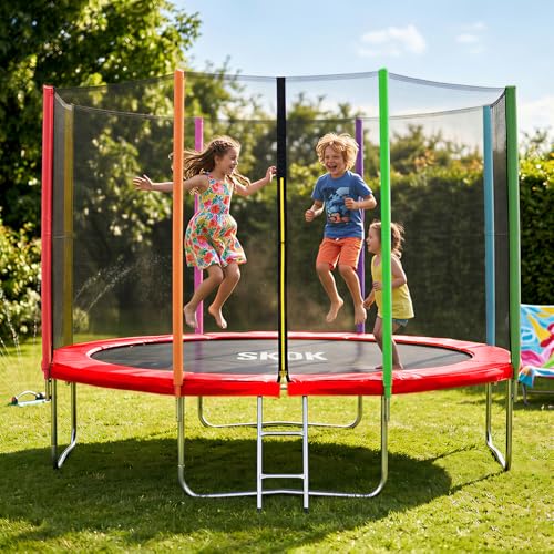 Image of SKOK Trampoline for Kids,400LBS Outdoor Trampoline with Net-ASTM Approved Trampoline for Children and Adults