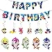 SMLH smileh Baby Hai Geburtstagsdeko Baby Shark Luftballons Alles Gute zum Geburtstag Girlande Kindergeburtstag Folienballons Wirbel Dekoration für Kinder Hai Thema Geburtstagsfeier Dekoration